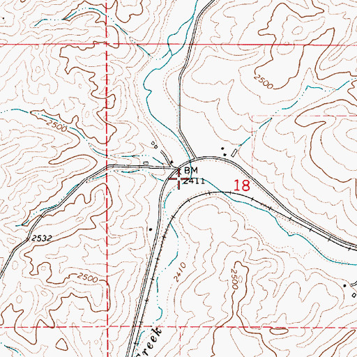 Topographic Map of Spring Creek, WA