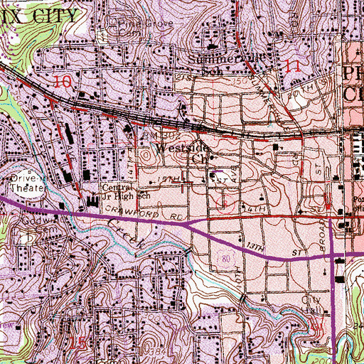 Topographic Map of Allen African Methodist Episcopal Temple, AL