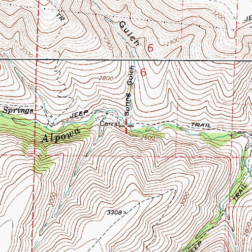 Topographic Map of Spring Gulch, WA