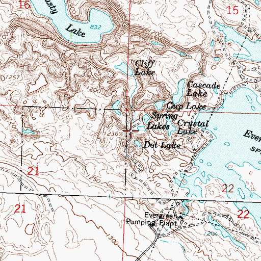 Topographic Map of Spring Lakes, WA