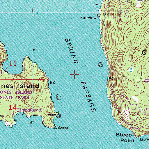 Topographic Map of Spring Passage, WA
