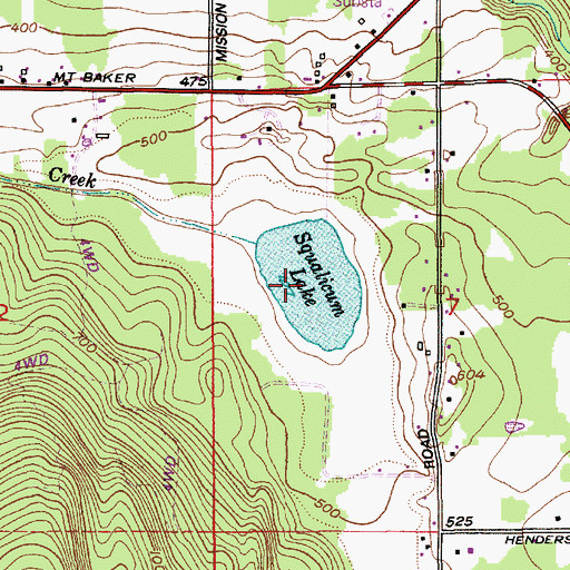 Topographic Map of Squalicum Lake, WA