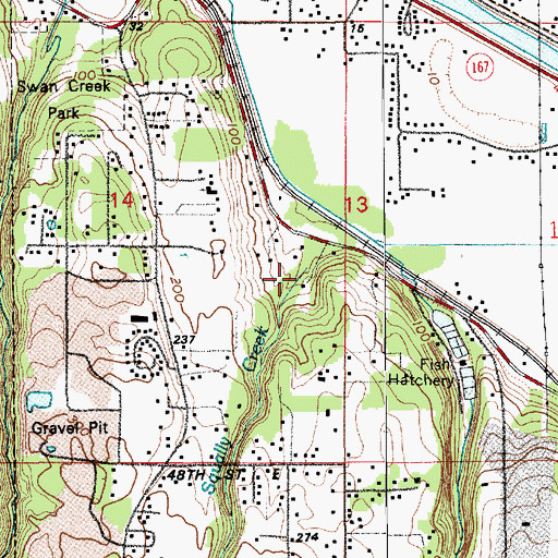 Topographic Map of Squally Creek, WA