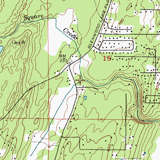 Topographic Map of Square Creek, WA
