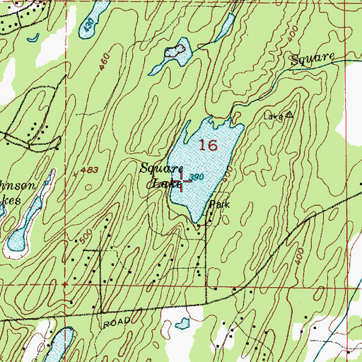 Topographic Map of Square Lake, WA