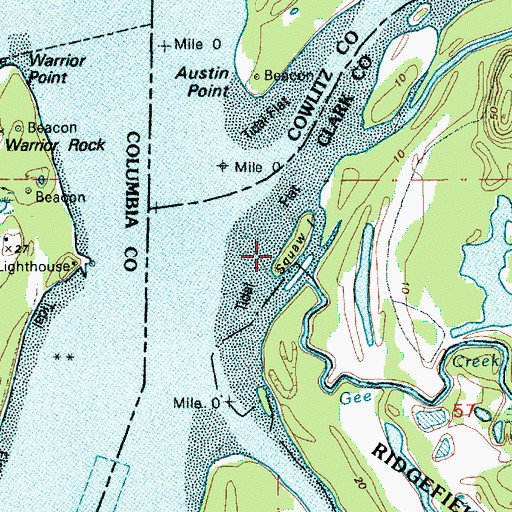 Topographic Map of Squaw Island, WA