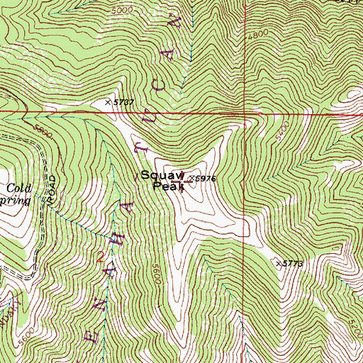 Topographic Map of Squaw Peak, WA