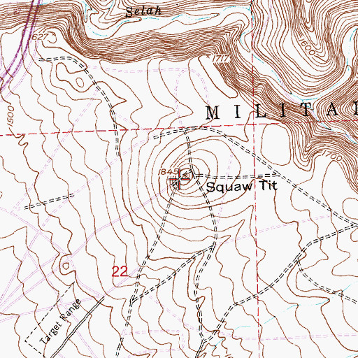 Topographic Map of Pushtay, WA