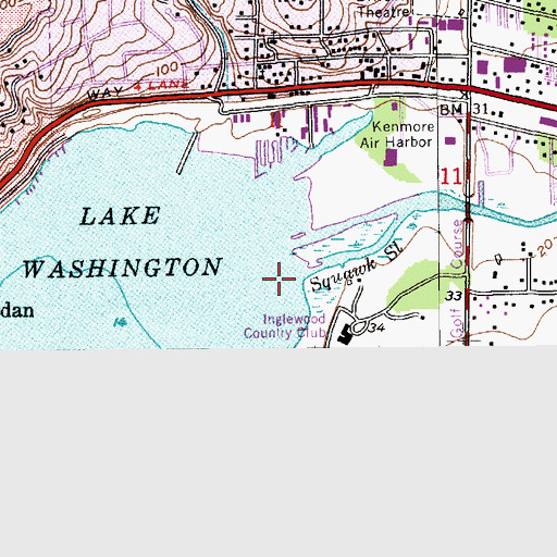 Topographic Map of Squawk Slough, WA