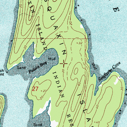 Topographic Map of Squaxin Island Reservation, WA