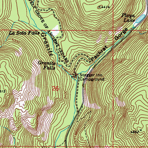 Topographic Map of Stagger Inn Campground, WA