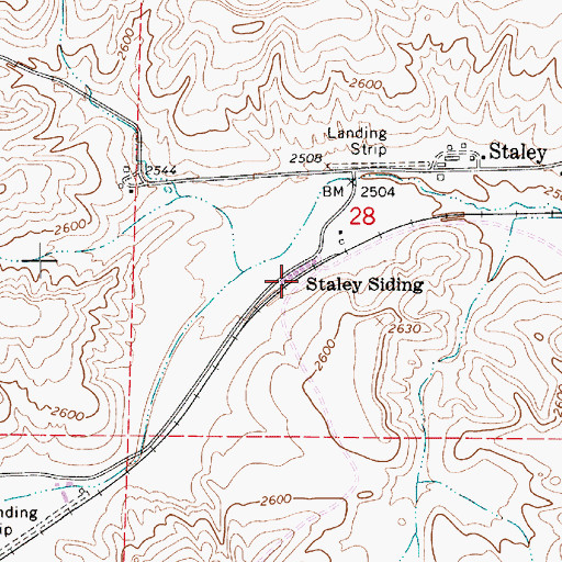 Topographic Map of Staley Siding, WA