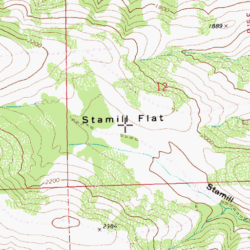 Topographic Map of Stamill Flat, WA