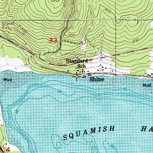 Topographic Map of Standard School, WA
