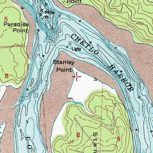 Topographic Map of Stanley Point, WA