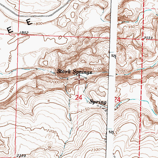 Topographic Map of Stark Springs, WA