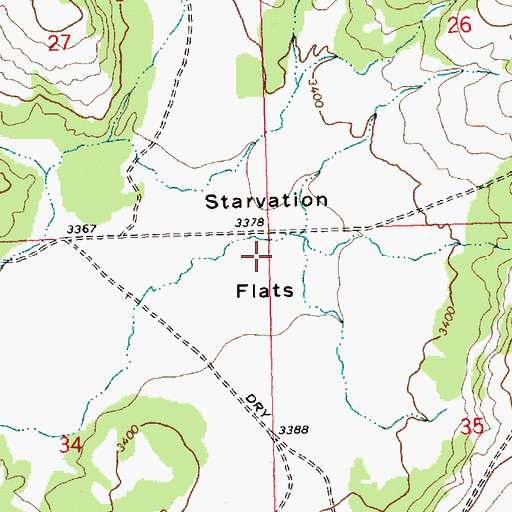 Topographic Map of Starvation Flats, WA