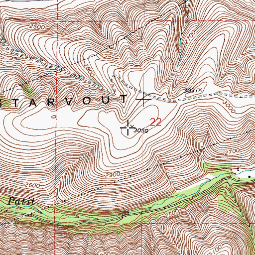 Topographic Map of Starvout Ridge, WA