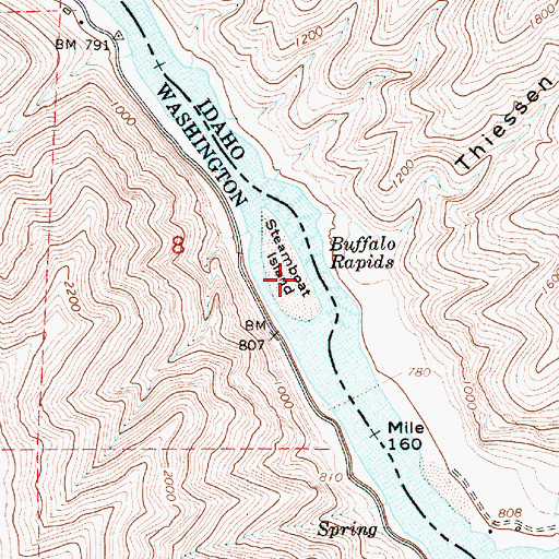 Topographic Map of Steamboat Island, WA