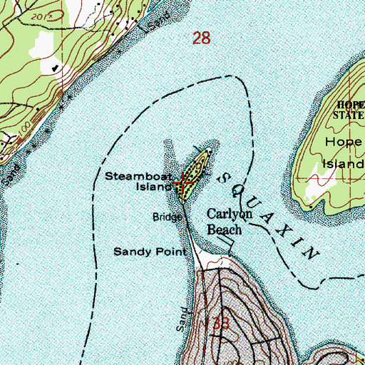 Topographic Map of Steamboat Island, WA