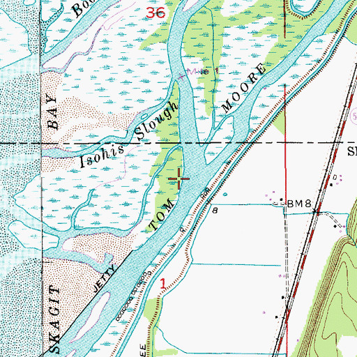 Topographic Map of Steamboat Slough, WA