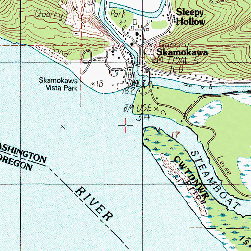 Topographic Map of Steamboat Slough, WA