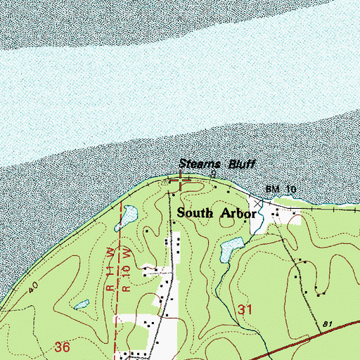 Topographic Map of Stearns Bluff, WA