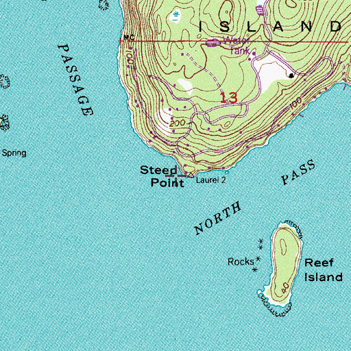 Topographic Map of Steep Point, WA