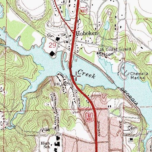 Topographic Map of New Hope African Methodist Episcopal Church (historical), AL