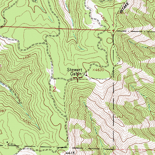 Topographic Map of Stewart Cabin, WA
