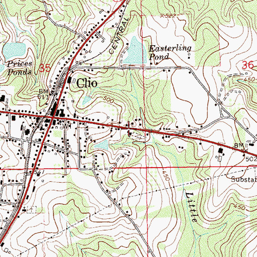 Topographic Map of Saint Peter African Methodist Episcopal Church, AL