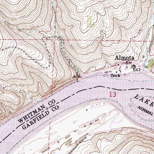 Topographic Map of Stine Gulch, WA