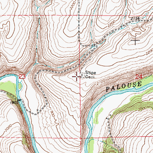 Topographic Map of Stipe Cemetery, WA