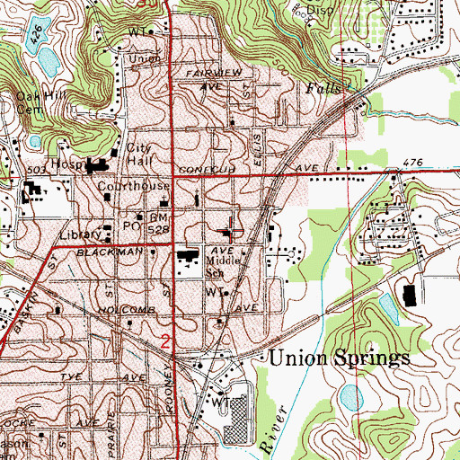 Topographic Map of Waymans African Methodist Episcopal Chapel, AL