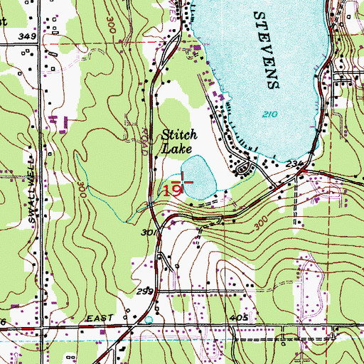 Topographic Map of Stitch Lake, WA