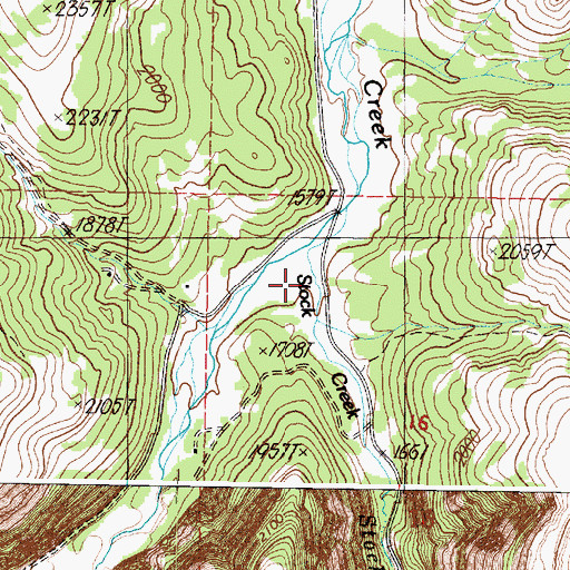Topographic Map of Stock Creek, WA