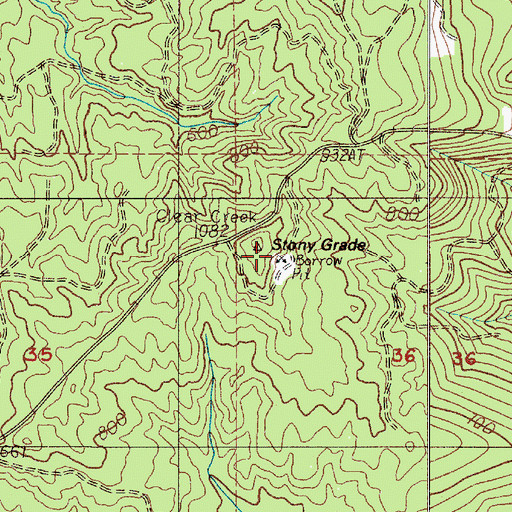 Topographic Map of Stony Grade, WA