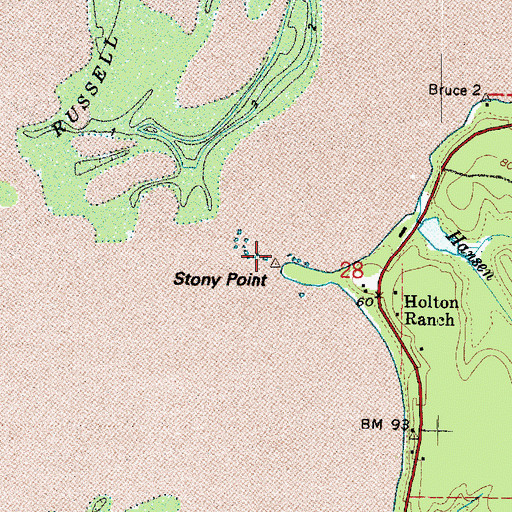 Topographic Map of Stony Point, WA