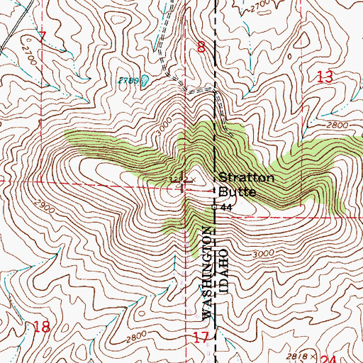 Topographic Map of Stratton Butte, WA