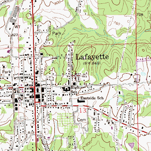 Topographic Map of Powells African Methodist Episcopal Chapel, AL