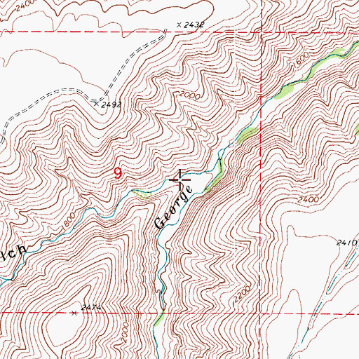 Topographic Map of Stringtown Gulch, WA