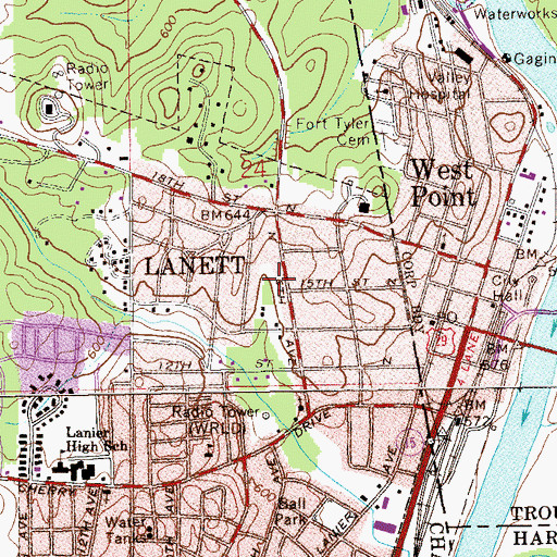Topographic Map of Saint Paul African Methodist Episcopal Church, AL