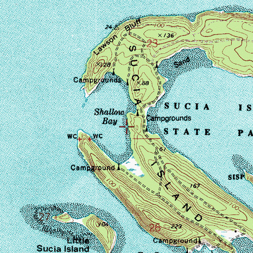 Topographic Map of Sucia Island, WA