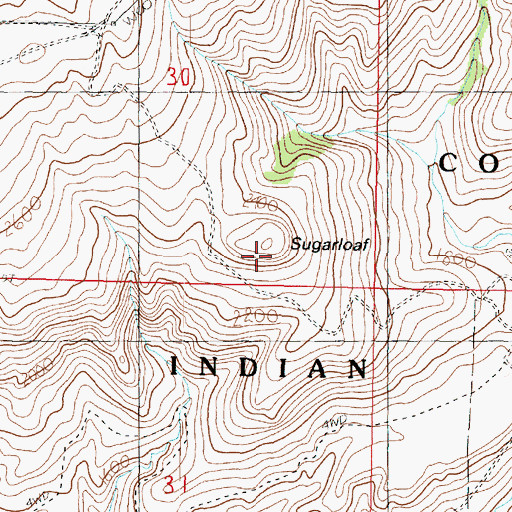 Topographic Map of Sugarloaf, WA