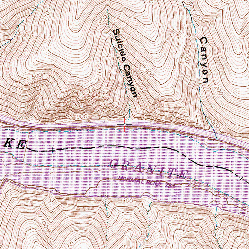 Topographic Map of Suicide Canyon, WA