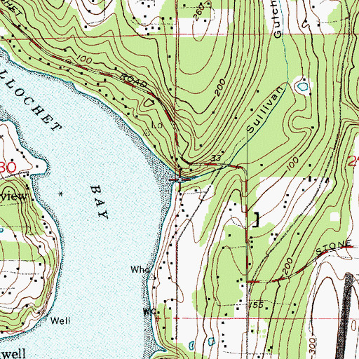 Topographic Map of Sullivan Gulch, WA
