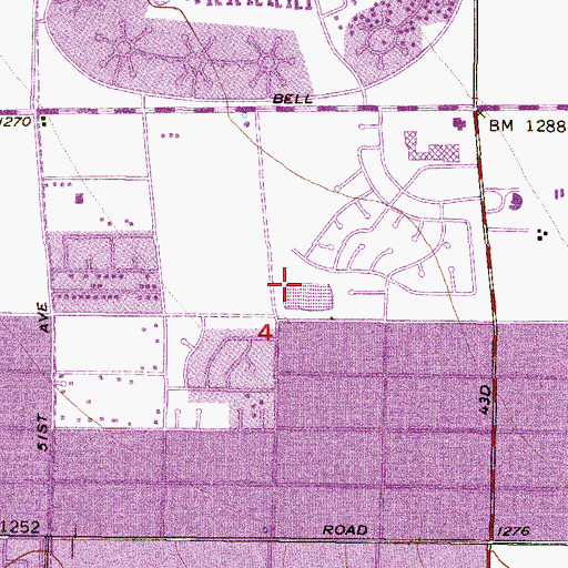 Topographic Map of Sunburst Paradise Park, AZ