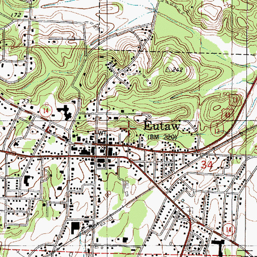 Topographic Map of Ragans Christian Methodist Episcopal Chapel (historical), AL