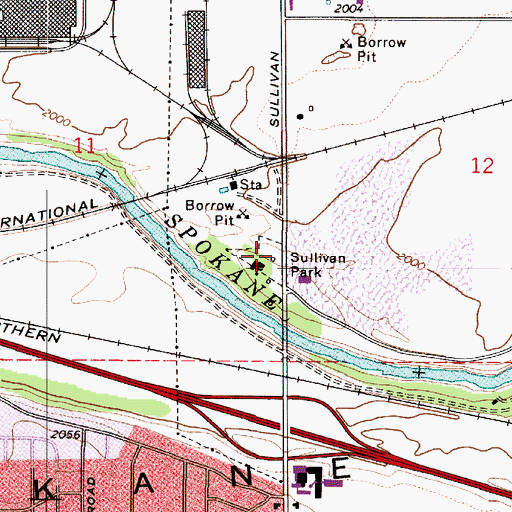 Topographic Map of Sullivan Park, WA