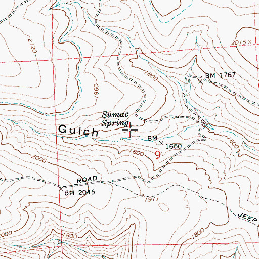 Topographic Map of Sumac Spring, WA